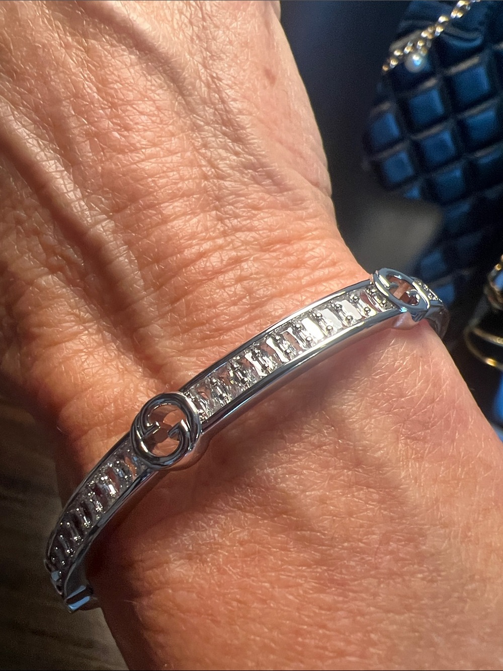 Clear Crystal Silver-Tone Station Bracelet - Women's Elegant Bracelet